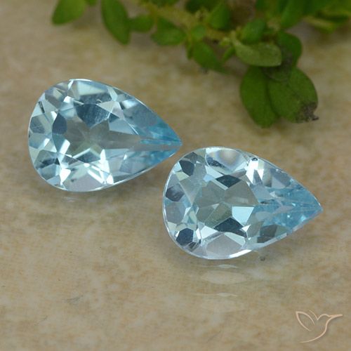 1.59ctw Natural Céu azul Topázio, Formato de pêra, VVS-VS