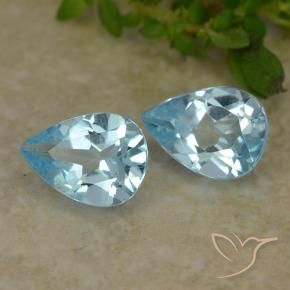 Pedras preciosas de Topázio Céu azul natural de 1.59 ct, Formato de pêra, VVS-VS