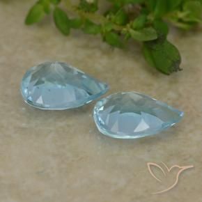 Pedras preciosas de Topázio Céu azul natural de 1.59 ct, Formato de pêra, VVS-VS