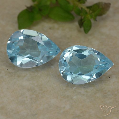 1.60ctw Natural Céu azul Topázio, Formato de pêra, VVS-VS