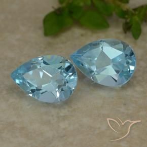 Pedras preciosas de Topázio Céu azul natural de 1.69 ct, Formato de pêra, VVS-VS
