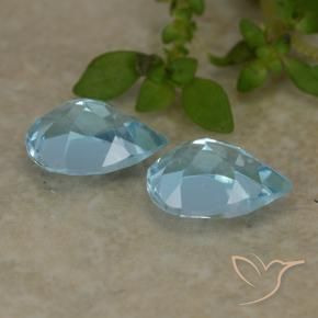 Pedras preciosas de Topázio Céu azul natural de 1.69 ct, Formato de pêra, VVS-VS