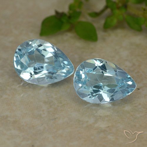 Pedras preciosas de topázio azul natural de 1,71 ct, formato de pêra, VVS-VS