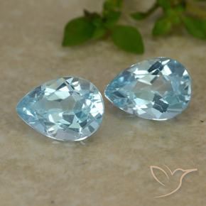Pedras preciosas de topázio azul natural de 1,71 ct, formato de pêra, VVS-VS