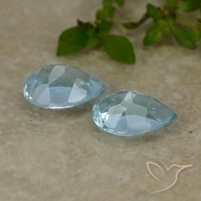 Pedras preciosas de topázio azul natural de 1,71 ct, formato de pêra, VVS-VS