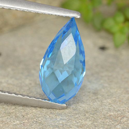 2.68ct Natural Azul Suíço Topázio, Briolette, VVS-VS