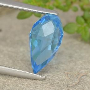 Topázio Azul Suíço Natural 2.68ct, Briolette, VVS-VS