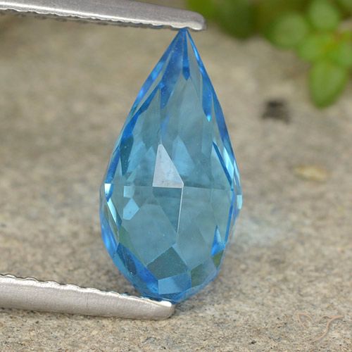 2.70ct Natural Azul Suíço Topázio, Briolette, VVS-VS