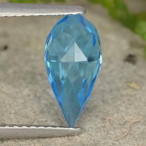 Topázio Azul Suíço Natural 2.70ct, Briolette, VVS-VS