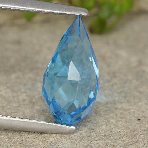 2.66ct Natural Azul Suíço Topázio, Briolette, VS