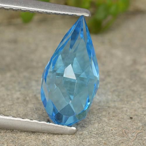 2.70ct Natural Azul Suíço Topázio, Briolette, VVS-VS