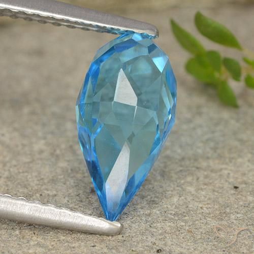Topázio Azul Suíço Natural 2.70ct, Briolette, VVS-VS