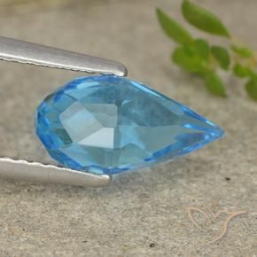 Topázio Azul Suíço Natural 2.58ct, Briolette, VVS-VS