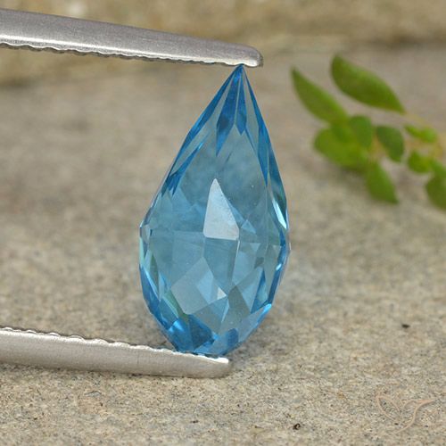 2.58ct Natural Azul Suíço Topázio, Briolette, VVS-VS