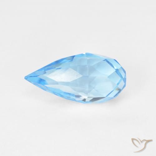 2.77ct Natural Azul Suíço Topázio, Briolette, VVS-VS