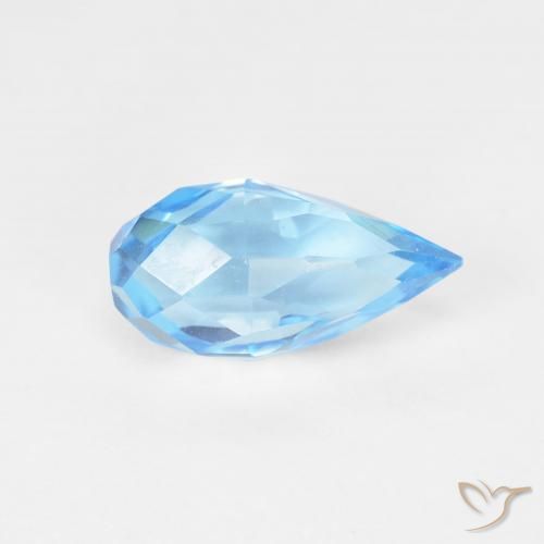 Topázio Azul Suíço Natural 2.77ct, Briolette, VVS-VS
