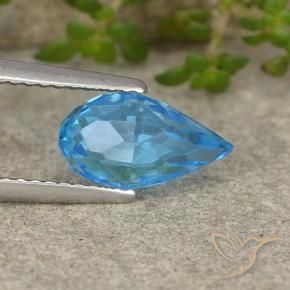 Topázio Azul Suíço Natural 2.42ct, Briolette, VVS-VS