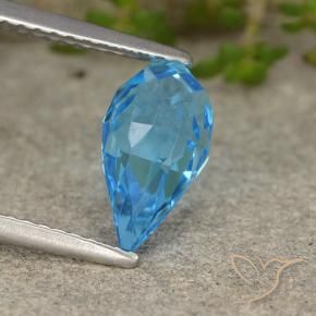 Topázio Azul Suíço Natural 2.42ct, Briolette, VVS-VS