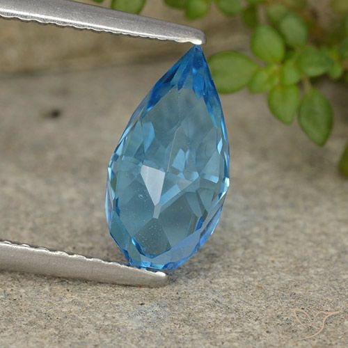 2.68ct Natural Azul Suíço Topázio, Briolette, VVS-VS