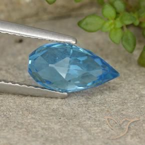 Topázio Azul Suíço Natural 2.68ct, Briolette, VVS-VS