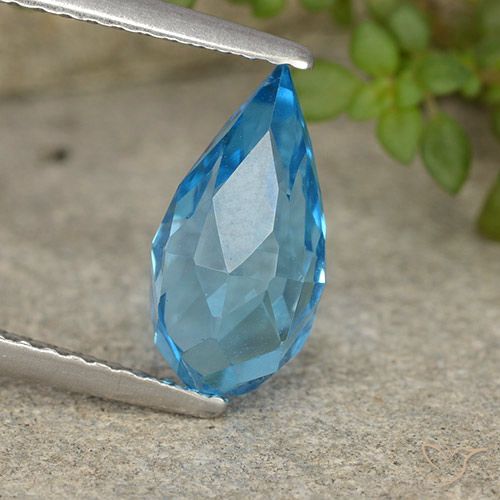 2.59ct Natural Azul Suíço Topázio, Briolette, VVS-VS