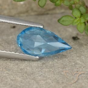 Topázio Azul Suíço Natural 2.59ct, Briolette, VVS-VS