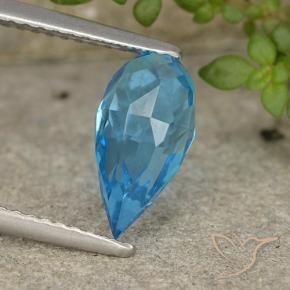 Topázio Azul Suíço Natural 2.59ct, Briolette, VVS-VS