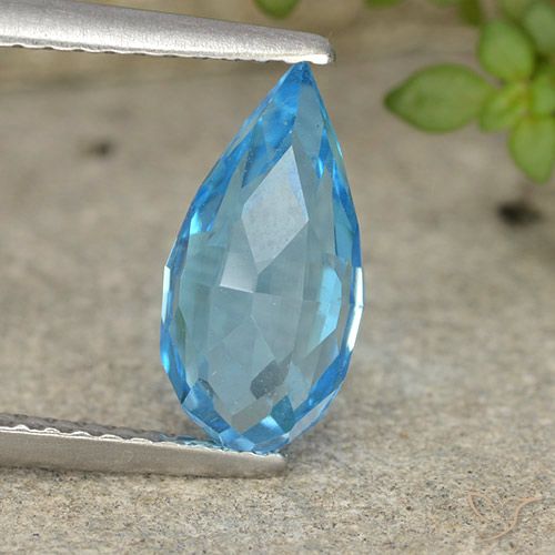 2.82ct Natural Azul Suíço Topázio, Briolette, VVS-VS