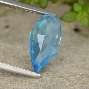 Topázio Azul Suíço Natural 2.67ct, Briolette, VVS-VS