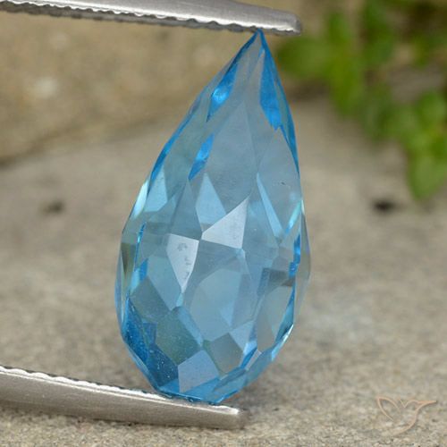 6.52ct Natural Azul Suíço Topázio, Briolette, VVS-VS
