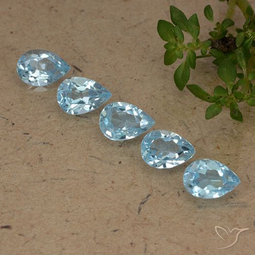 2.78ctw Natural Céu azul Topázio, Formato de pêra, VVS-VS