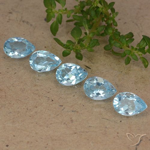 2.55ctw Natural Céu azul Topázio, Formato de pêra, VVS-VS