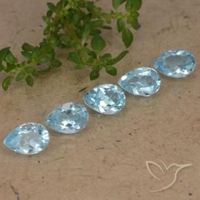 Pedras preciosas de Topázio Céu azul natural de 2.55 ct, Formato de pêra, VVS-VS