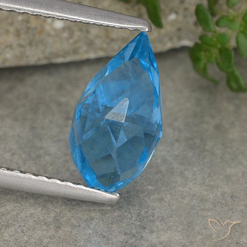 2.67ct Natural Azul Suíço Topázio, Briolette, VVS-VS