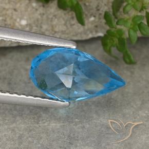 Topázio Azul Suíço Natural 2.67ct, Briolette, VVS-VS
