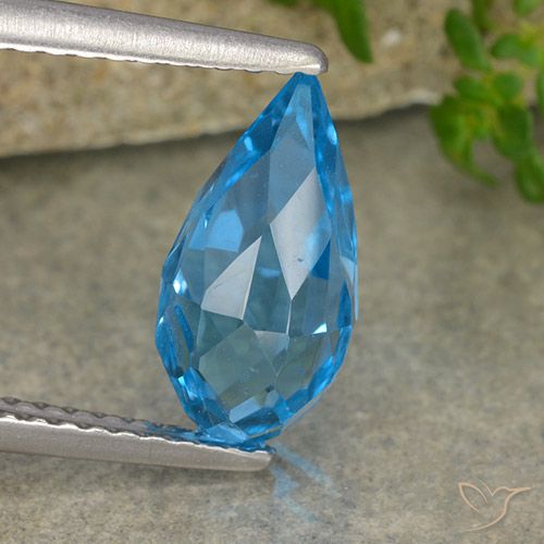 2.63ct Natural Azul Suíço Topázio, Briolette, VVS-VS