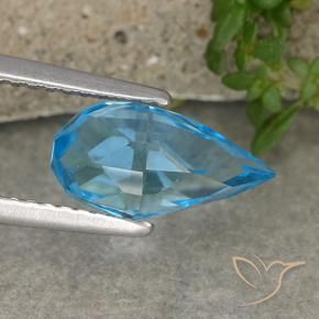 Topázio Azul Suíço Natural 2.61ct, Briolette, VVS-VS