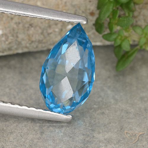 3.59ct Natural Azul Suíço Topázio, Briolette, VVS-VS