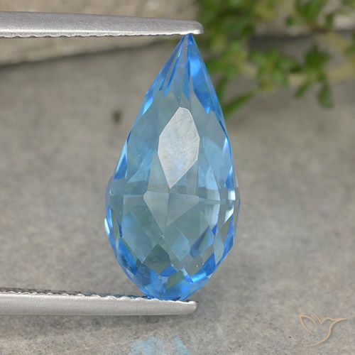 6.65ct Natural Azul Suíço Topázio, Briolette, VVS-VS