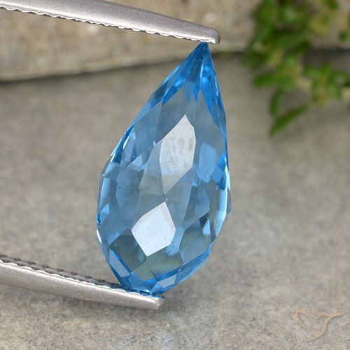 2.71ct Natural Azul Suíço Topázio, Briolette, VVS-VS