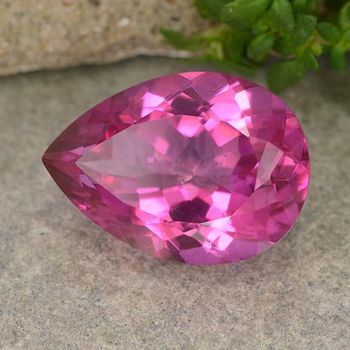 Topázio Rosa quente Natural 6.64ct, Formato de pêra, VVS-VS