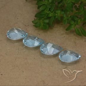 Pedras preciosas de Topázio Céu azul natural de 3.15 ct, Formato de pêra, VVS-VS