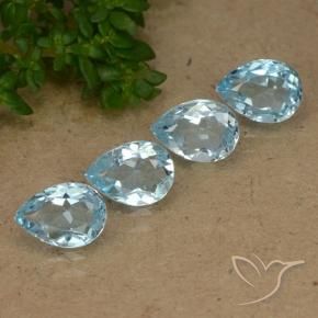 Pedras preciosas de Topázio Céu azul natural de 3.45 ct, Formato de pêra, VVS-VS