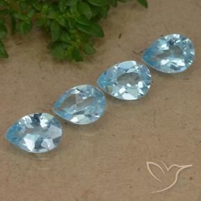 Pedras preciosas de Topázio Céu azul natural de 3.20 ct, Formato de pêra, VVS-VS