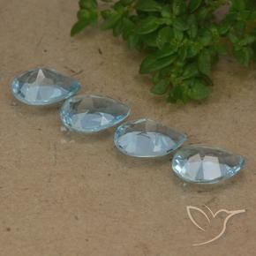 Pedras preciosas de Topázio Céu azul natural de 3.20 ct, Formato de pêra, VVS-VS