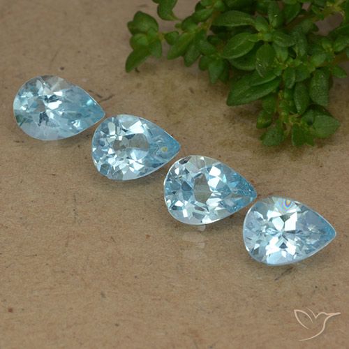 2.88ctw Natural Azul Suíço Topázio, Formato de pêra, VVS-VS