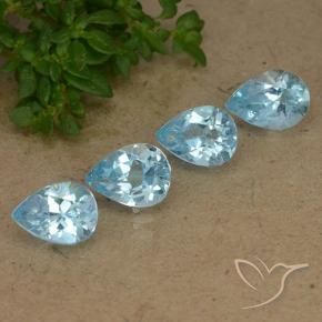 Pedras preciosas de Topázio Azul Suíço natural de 2.88 ct, Formato de pêra, VVS-VS