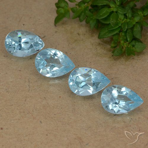 3.08ctw Natural Azul Suíço Topázio, Formato de pêra, VVS-VS
