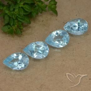 Pedras preciosas de Topázio Azul Suíço natural de 3.08 ct, Formato de pêra, VVS-VS