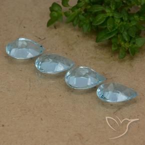 Pedras preciosas de Topázio Azul Suíço natural de 3.08 ct, Formato de pêra, VVS-VS